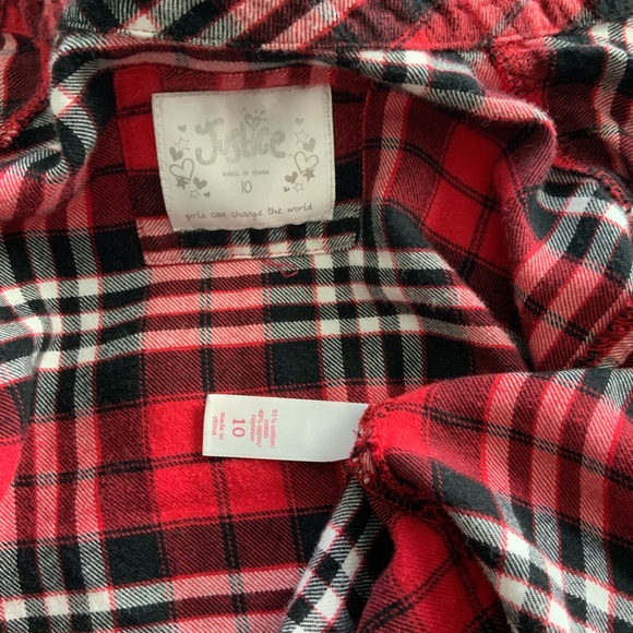 Justice Girls Long Sleeve Flannel Shirt - Picture 4 of 5